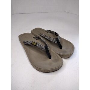 KEEN Womens Flip Flops Sandals Size 7 Tan Repurposed LUFTSell Eco‎ Anti Odor